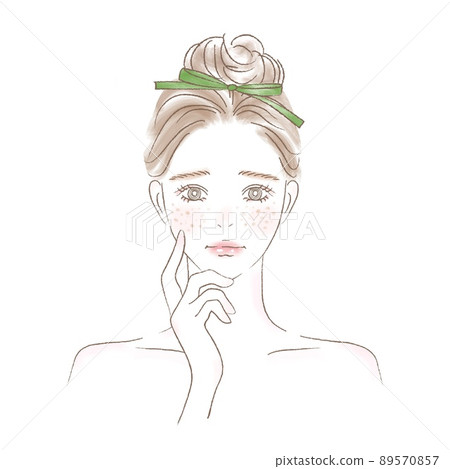患有污漬的女性上半身的插圖 患有污漬的女性上半身的插圖 89570857