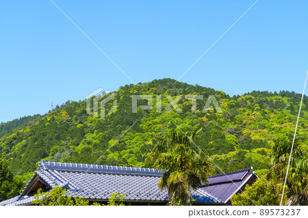Hiking trail from Mt. Myoken Station to Mt. Myoken Satoyama scenery Hiking trail from Mt. Myoken Station to Mt. Myoken Satoyama scenery 89573237