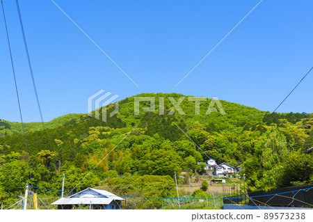Hiking trail from Mt. Myoken Station to Mt. Myoken Satoyama scenery Hiking trail from Mt. Myoken Station to Mt. Myoken Satoyama scenery 89573238