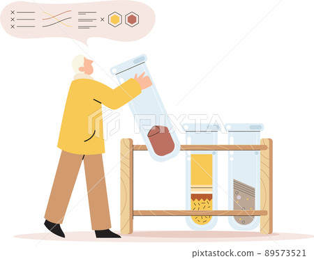 Soil analysis and earth pollution or structure control. Scientist measuring ground levels status metaphor 89573521