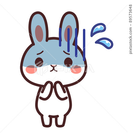 Cute character illustration of a pale rabbit Cute character illustration of a pale rabbit 89573648