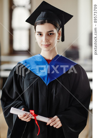 Portrait of Young Woman Graduating College 89573709