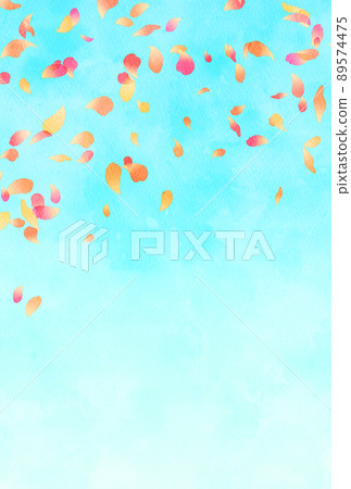 Background material_watercolor_flower blizzard_red 89574475