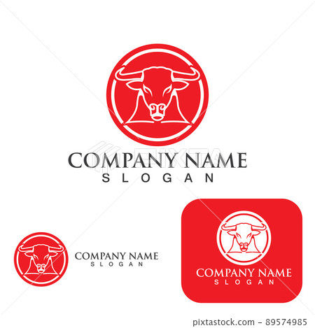 Bull head horn red logo animal vector 89574985
