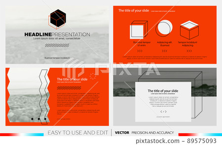Creative presentation templates with editable design elements and infographics. Background for presentation. Vector Slide, flyer, report, marketing, advertising, annual report, banner. 89575093