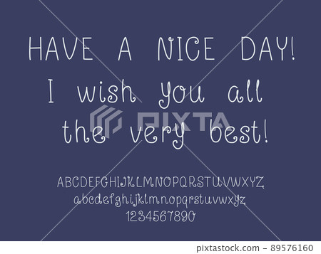Simple cute handwritten alphabet. Upper and lower case letters and numbers. Vector ABC latin. For your design. Simple cute handwritten alphabet. Upper and lower case letters and numbers. Vector ABC latin. For your design. 89576160
