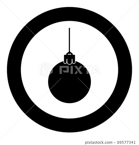 New Year toy icon in circle round black color vector illustration image solid outline style 89577341