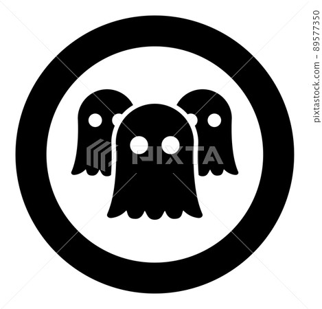 Spirits Ghosts icon in circle round black color vector illustration image solid outline style Spirits Ghosts icon in circle round black color vector illustration image solid outline style 89577350