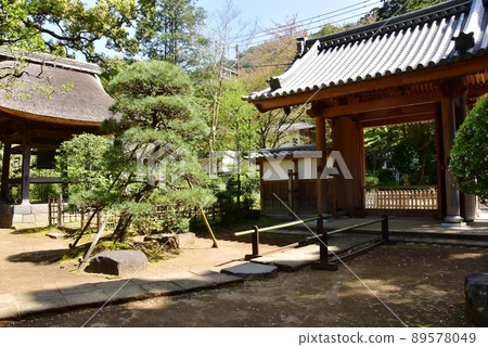 箱根町、早雲寺的大門、鐘樓和新鮮的綠地 箱根町、早雲寺的大門、鐘樓和新鮮的綠地 89578049