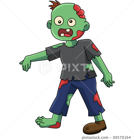 Zombie Halloween Cartoon Colored Clipart  89578164