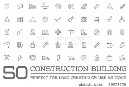 Set of Vector Construction Building Icons Home and Repair can be used as Logo or Icon in premium quality 89578376
