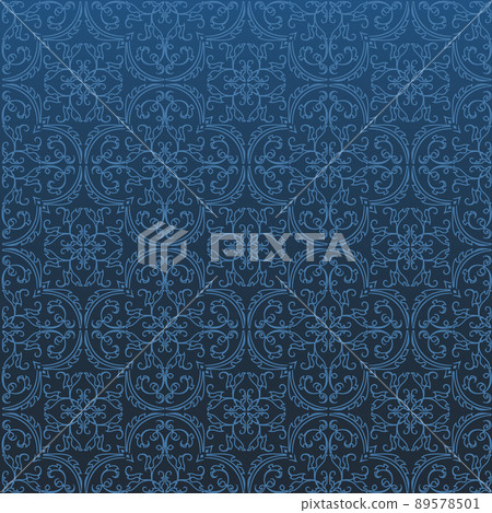 Seamless Damask Background Pattern Design and Wallpaper Made of Turkish Texture Ceramic Tiles in Vector 89578501