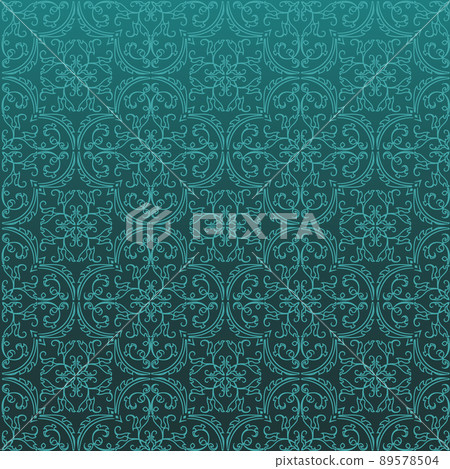 Seamless Damask Background Pattern Design and Wallpaper Made of Turkish Texture Ceramic Tiles in Vector. Seamless Damask Background Pattern Design and Wallpaper Made of Turkish Texture Ceramic Tiles in Vector. 89578504
