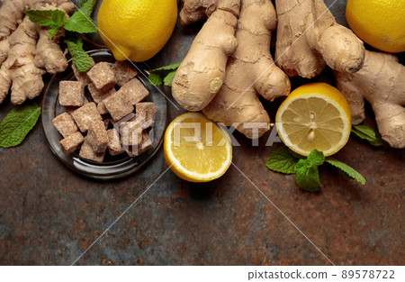 Ingredients for ginger tea. 89578722