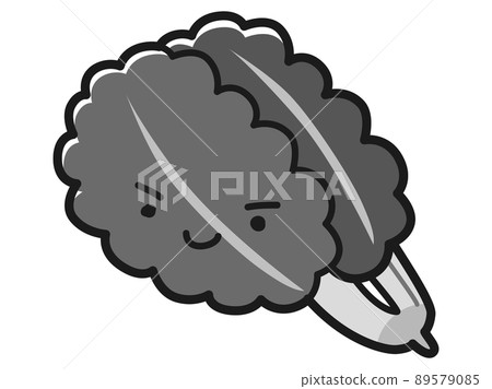 Spinach character illustration (black and white) Spinach character illustration (black and white) 89579085