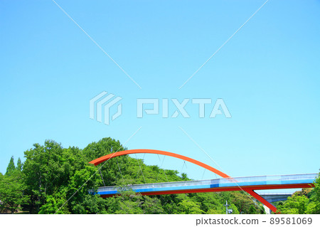 Scenery of Kuragaike Park Rainbow Bridge in Toyota City 89581069