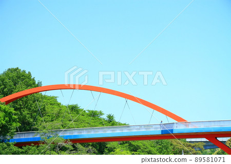 Scenery of Kuragaike Park Rainbow Bridge in Toyota City Scenery of Kuragaike Park Rainbow Bridge in Toyota City 89581071