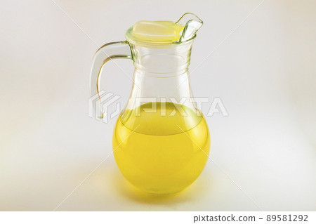 Glass with orange juice on white background 89581292
