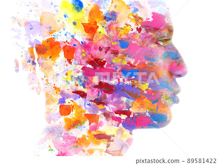 Paintography. Intense emotional state depicted in a portrait of a guy Paintography. Intense emotional state depicted in a portrait of a guy 89581422