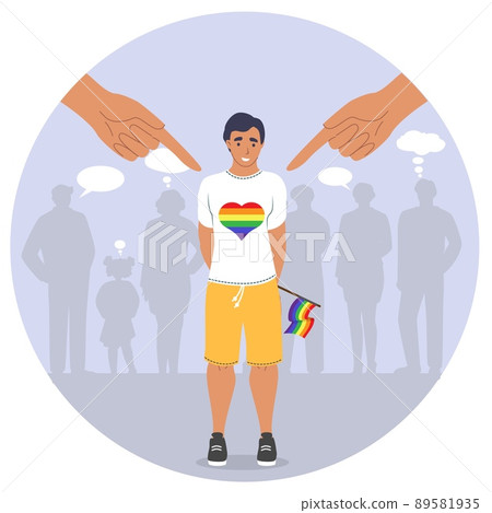 Homophobia concept lgbt rights protect idea vector Homophobia concept lgbt rights protect idea vector 89581935