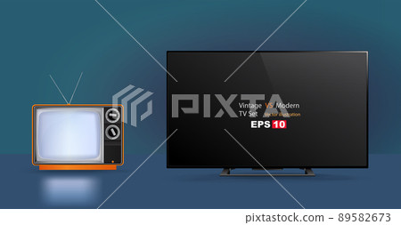 Old TV series isolated on gray background Old TV series isolated on gray background 89582673
