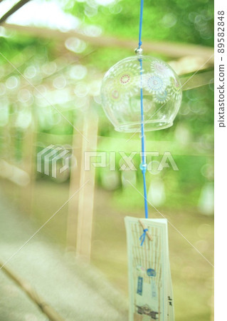Wind chimes at Biei Shrine in summer 89582848