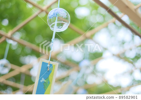 Wind chimes at Biei Shrine in summer 89582901