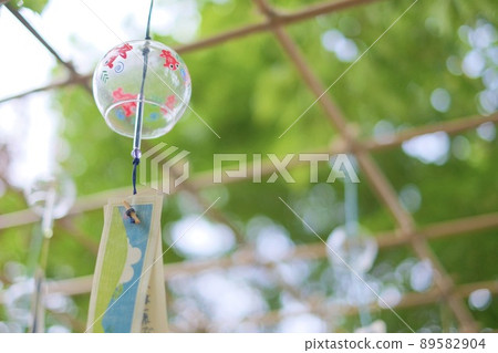 Wind chimes at Biei Shrine in summer 89582904