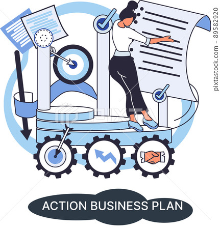 Action business plan, development strategies, foreseeing market risks. Company success secret Action business plan, development strategies, foreseeing market risks. Company success secret 89582920