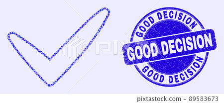 Blue Distress Good Decision Stamp and Yes Tick Mosaic Blue Distress Good Decision Stamp and Yes Tick Mosaic 89583673