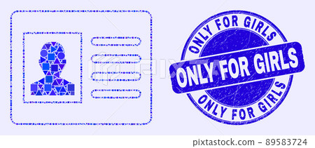 Blue Scratched Only for Girls Stamp Seal and User Card Mosaic Blue Scratched Only for Girls Stamp Seal and User Card Mosaic 89583724