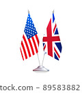 Flags of USA and Great Britain. Vector illustration 89583882