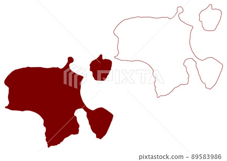 Gairsay island (United Kingdom of Great Britain and Northern Ireland, Scotland, Orkney) map vector illustration, scribble sketch Isle of Gairsay map 89583986