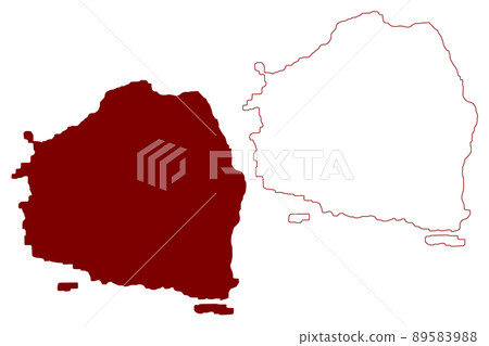 Flat Holm island (United Kingdom of Great Britain and Northern Ireland, Wales) map vector illustration, scribble sketch Isle of Ynys Echni map 89583988