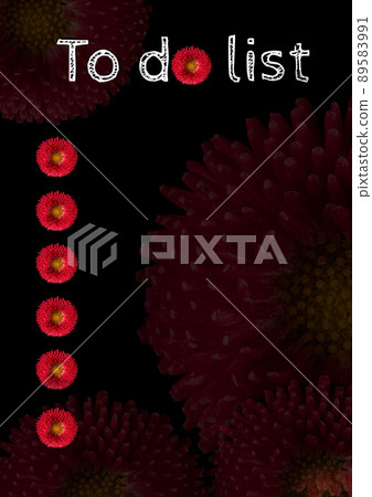 to do list on black paper notebook with red daisy to do list on black paper notebook with red daisy 89583991