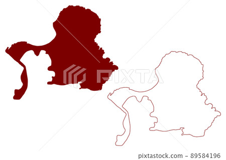 Papa Stronsay island (United Kingdom of Great Britain and Northern Ireland, Scotland, Orkney) map vector illustration, scribble sketch Isle of Papa Stronsee map 89584196