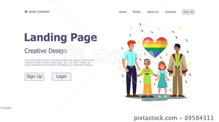 Lgbt community website landing page design concept - Vector Lgbt community website landing page design concept - Vector 89584311