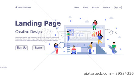 Website landing page business concept design concept - Vector Website landing page business concept design concept - Vector 89584336