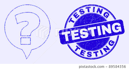 Blue Grunge Testing Stamp Seal and Question Banner Mosaic Blue Grunge Testing Stamp Seal and Question Banner Mosaic 89584356
