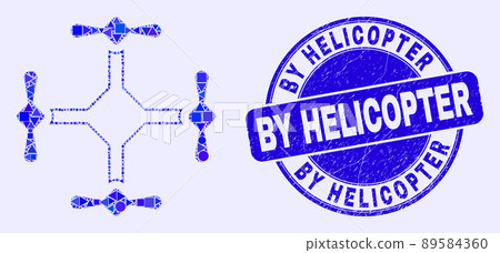 Blue Grunge By Helicopter Stamp Seal and Quadcopter Mosaic Blue Grunge By Helicopter Stamp Seal and Quadcopter Mosaic 89584360
