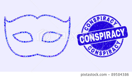 Blue Grunge Conspiracy Stamp and Private Mask Mosaic Blue Grunge Conspiracy Stamp and Private Mask Mosaic 89584386