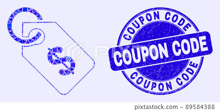 Blue Distress Coupon Code Stamp and Price Tag Mosaic Blue Distress Coupon Code Stamp and Price Tag Mosaic 89584388