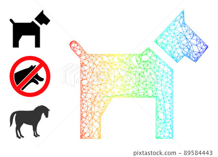 Rainbow Gradient Linear Mesh Dog Icon 89584443
