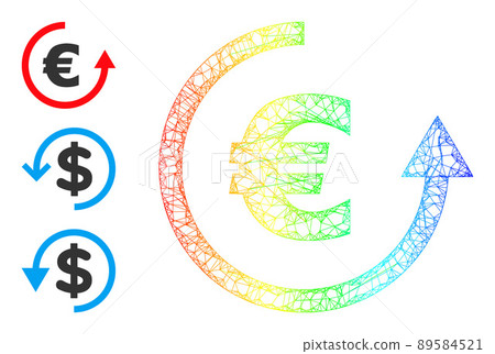 Spectral Gradient Network Mesh Euro Refund Icon Spectral Gradient Network Mesh Euro Refund Icon 89584521