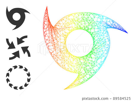 Rainbow Gradient Net Mesh Hurricane Icon - Stock Illustration [89584525 ...