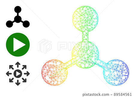 Spectrum Gradient Network Mesh Links Icon - Stock Illustration ...