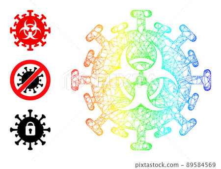Rainbow Gradient Net Mesh Hazard Virus Icon Rainbow Gradient Net Mesh Hazard Virus Icon 89584569
