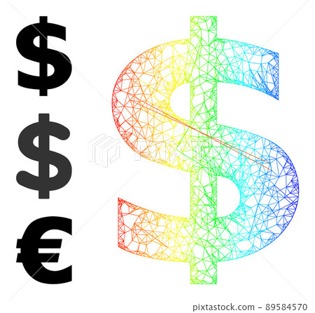 Spectrum Gradient Network Mesh Dollar Symbol Icon Spectrum Gradient Network Mesh Dollar Symbol Icon 89584570