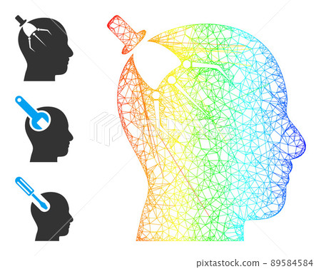 Rainbow Gradient Net Mesh Brain Intruder Icon Rainbow Gradient Net Mesh Brain Intruder Icon 89584584
