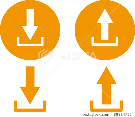 Encircled arrow upload download transfer icon set 89584735